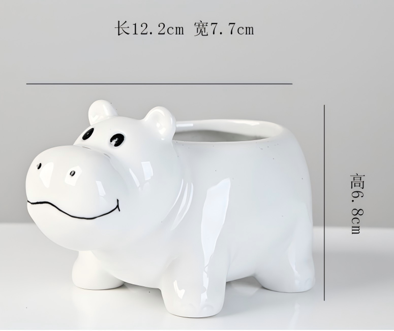 hippo planter pot Large Ceramic Planters – 7–10 Inch Pots