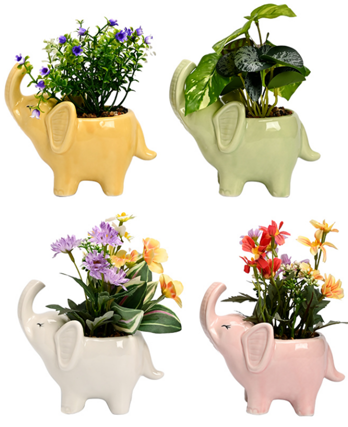 elephant pots for plants Lucky Elephant Planter
